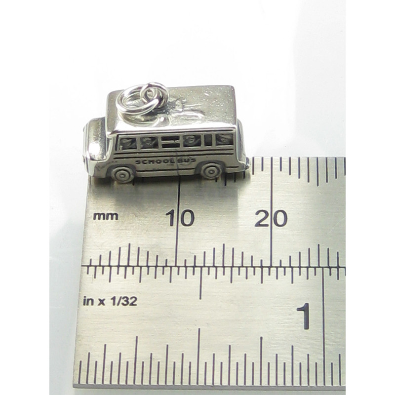 Sterling Silver School Bus Charm, Fun Educational Accessory